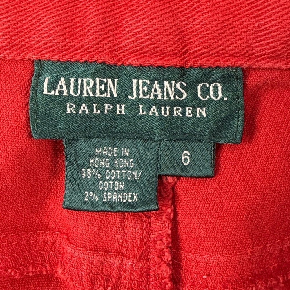 Lauren Jeans Co Ralph Lauren Red Straight Leg High Rise Denim Jeans Size 6 - Picture 5 of 8